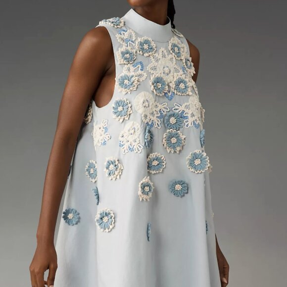 Anthropologie Blue and White Floral Dress New without tags! - Picture 5 of 6